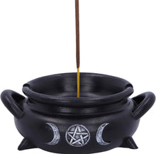 Load image into Gallery viewer, Cauldron Incense Burner triple moon