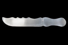 Load image into Gallery viewer, Selenite Serrated Anthame / Knife / dagger / Cord Cutting Wand