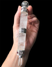 Load image into Gallery viewer, Clear Quartz Wand with Garnet