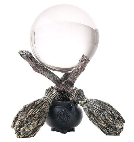 11cm Large Crystal Ball on a Broomstick Holder