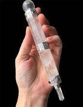 Load image into Gallery viewer, Clear Quartz Wand with Garnet